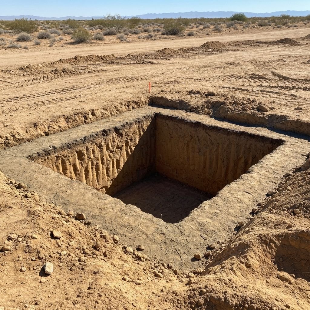 Completed foundation excavation ready for concrete pour in Washington County Utah