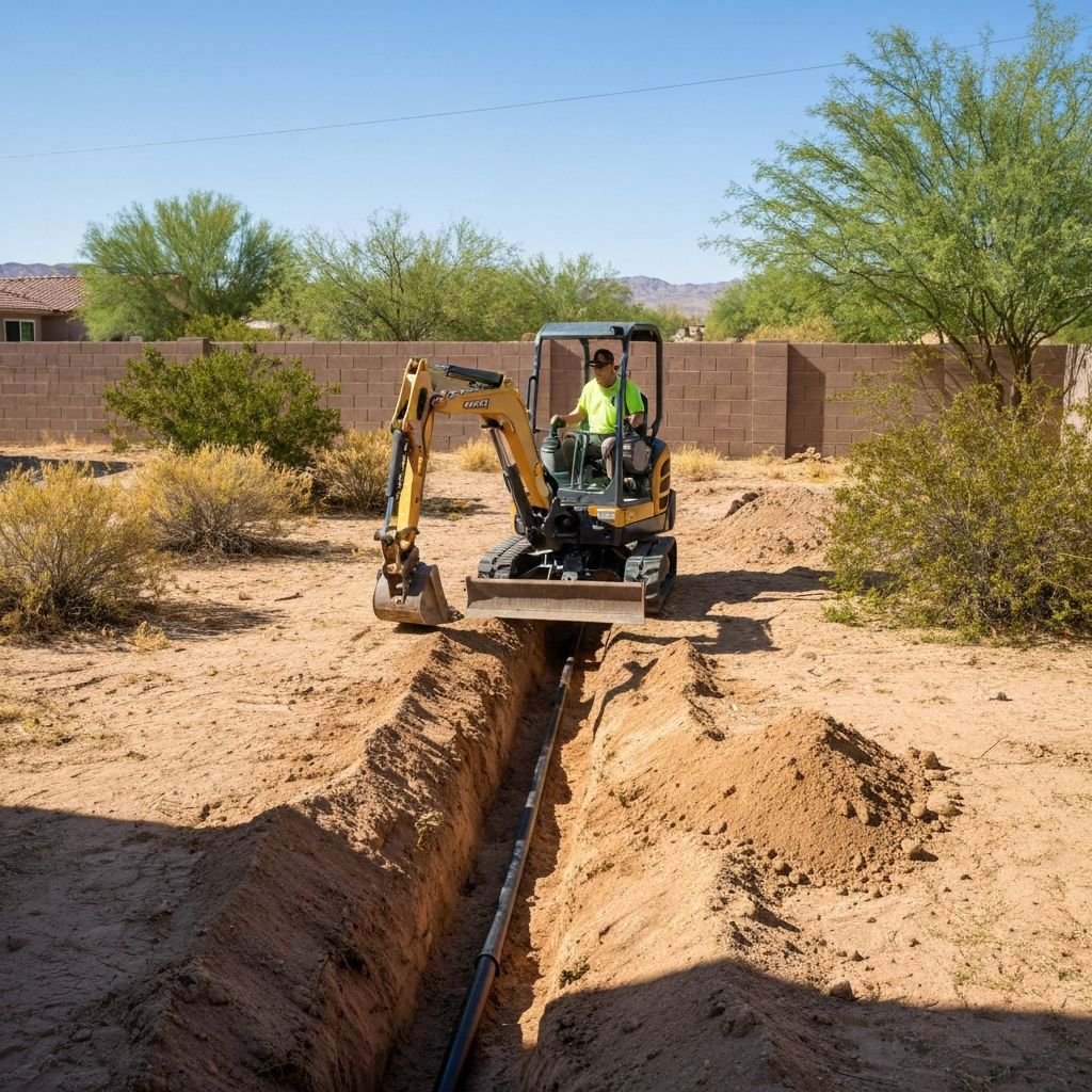 Professional utility trenching for irrigation and plumbing in St. George Utah